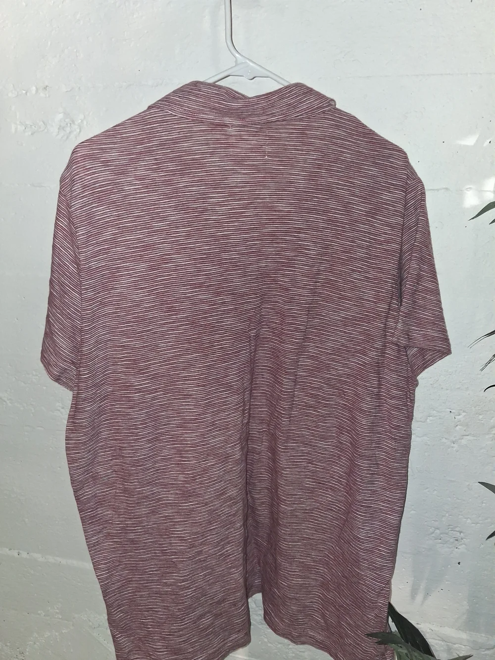 Billy Reid Burgundy Striped Polo Shirt